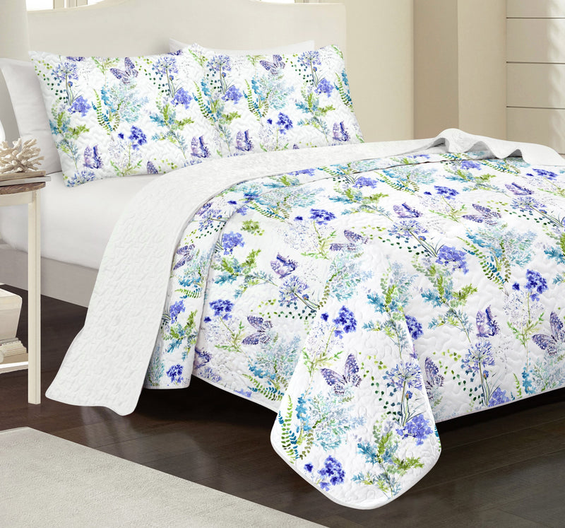 Caira Butterfly Floral Ultra Soft Quilt Set – Elise and James Home