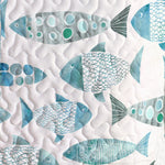Noma Coastal Fish Reversible Ultra Soft Quilt Set