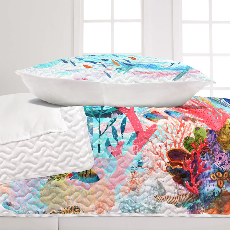 Ocean Grove Tropical Coastal Ultra Soft Quilt Set