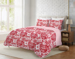 Cottage Toile Reversible Striped Lightweight Farmhouse Shabby Chic Bedding Quilt Set