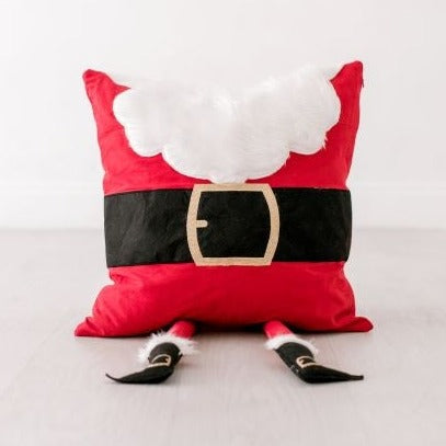Santa Sitting on Mantle Holiday Pillow