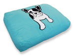 Frenchie Blue Lagoon Large Cotton Pet Bed